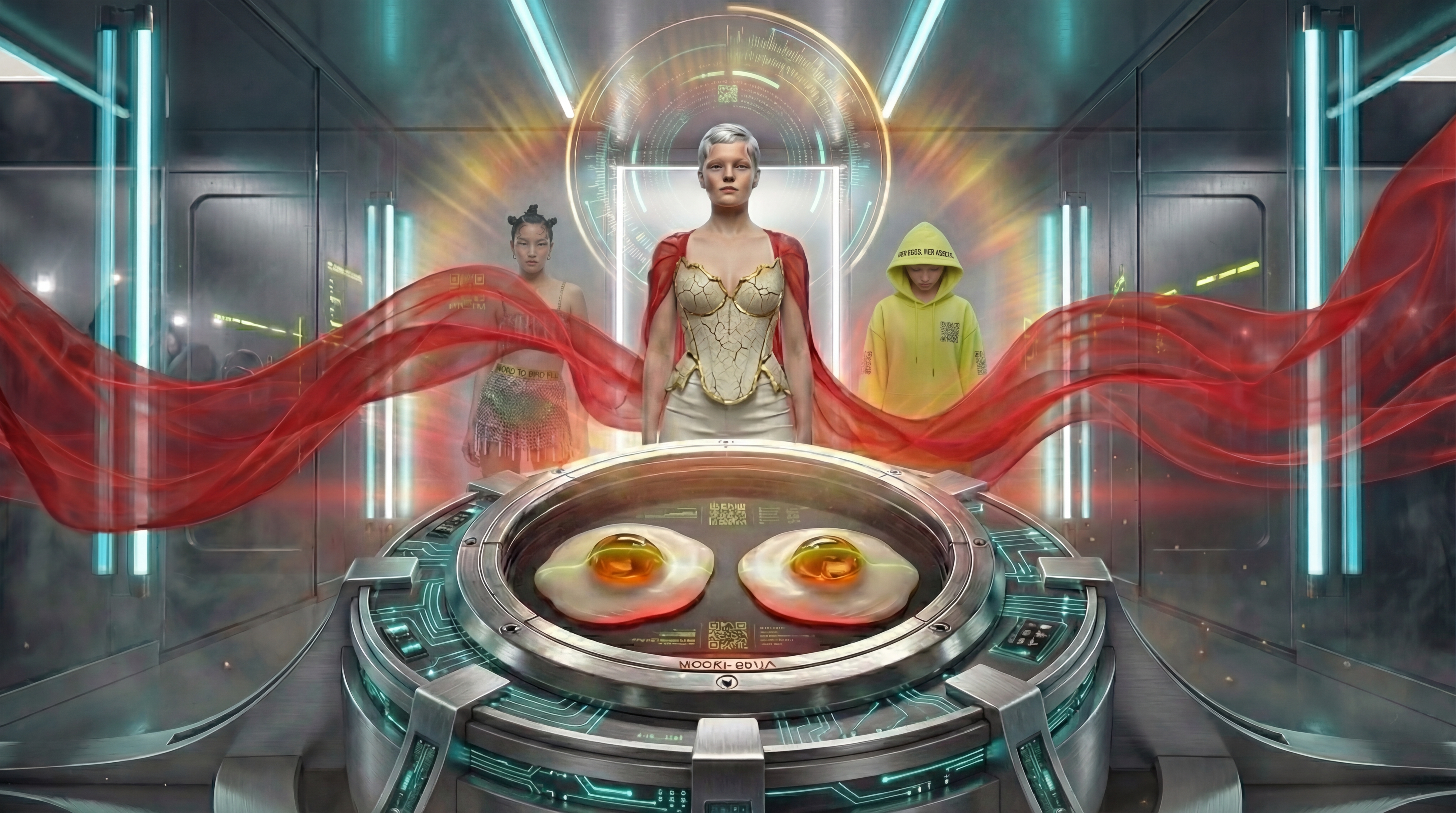 Fort Knox mythic submission frame with Sunny Side Pasties, Shellshock Corset, Roe v Woo Mini, and Fertilizer Hoodie.